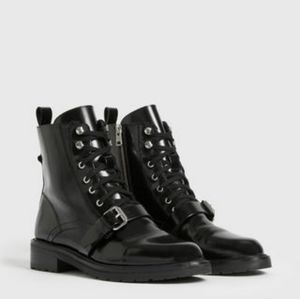 All Saints Donita Black Boots Cargo Military 39
